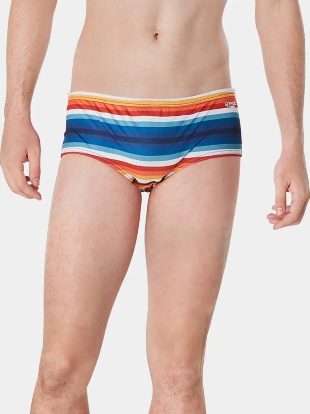 Speedo Endurance racer swimming brief shorts blue swim stripe vibe men new 32